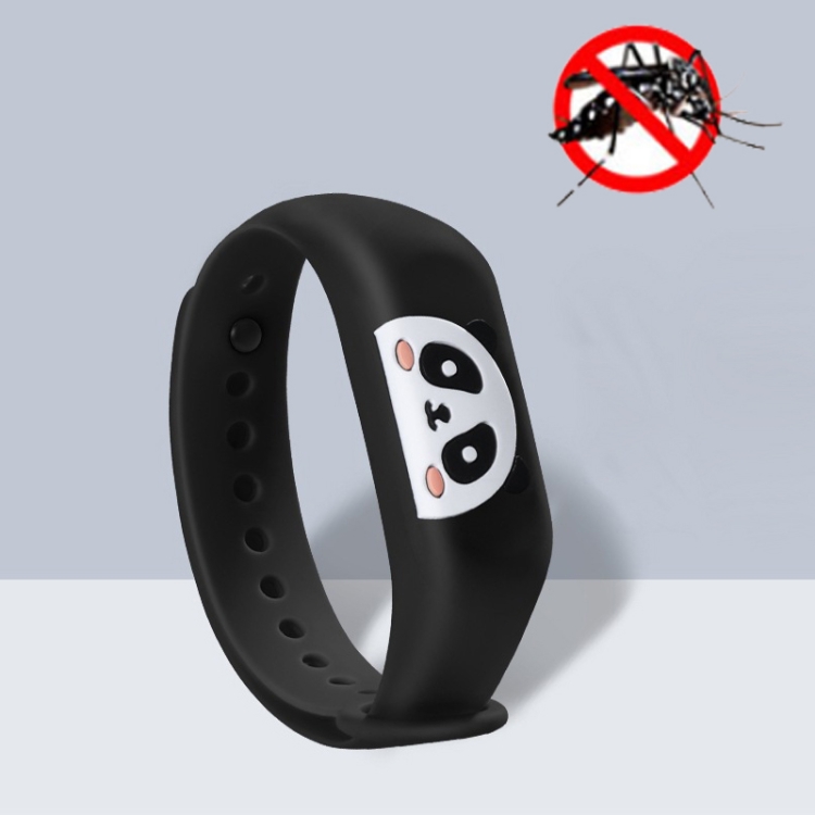 

2 PCS Cartoon Mosquito Silicone Sticker Summer Mosquito Repellent Bracelet, Specification: Panda Black