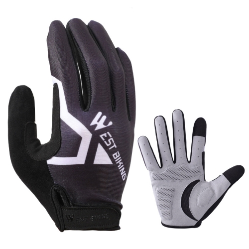 

WEST BIKING YP0211216 Riding Gloves Bike Shock Absorption Touch Screen Full Finger Glove, Size: XL(Black)