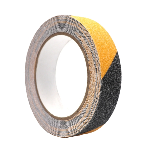 

4 PCS Sands Anti-Slip Tape Ground Sticking Line Wear-resistant Stair Step Warning Tape Black Yellow 2.5cm x 5m