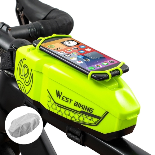 

WEST BIKING Bicycle Front Beam Top Tube Bag Mountain Road Bike Waterproof Riding Equipment(Yellow Green)