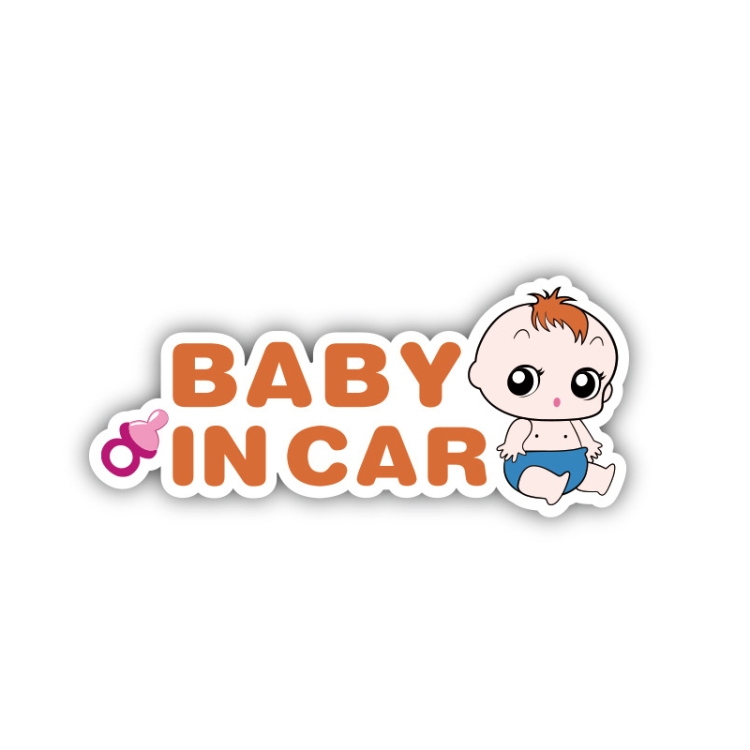 

10 PCS There Is A Baby In The Car Stickers Warning Stickers Style: CT203 Baby K Boy Magnetic Stickers