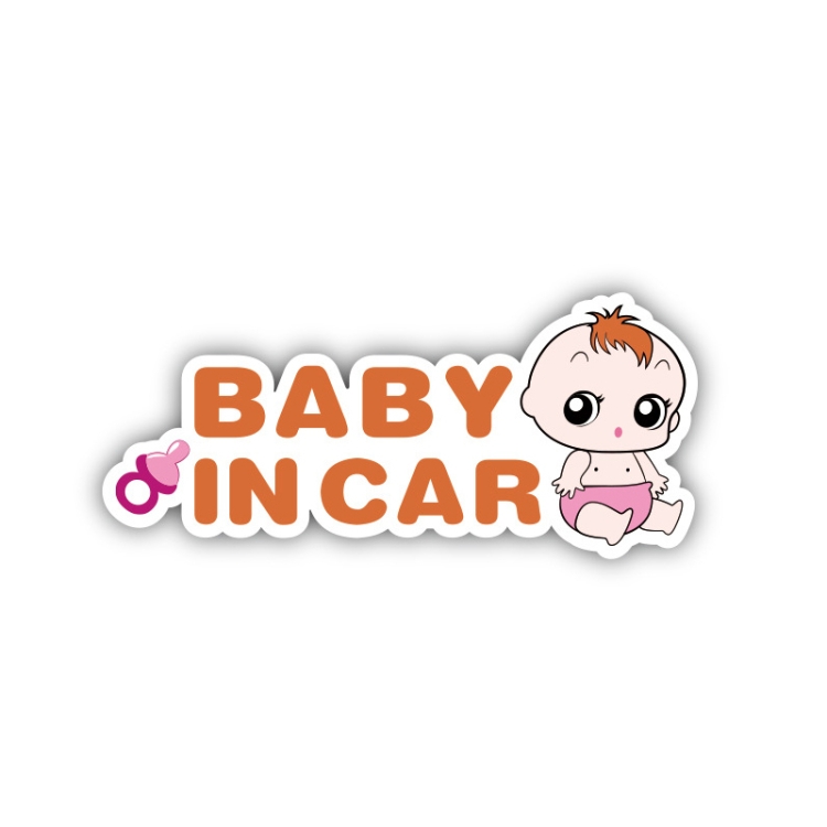 

10 PCS There Is A Baby In The Car Stickers Warning Stickers Style: CT203 Baby J Girl Magnetic Stickers