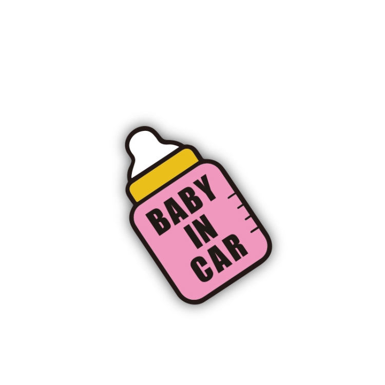 

10 PCS There Is A Baby In The Car Stickers Warning Stickers Style: CT203 Baby Y Pink Bottom Bottle Magnetic Stickers