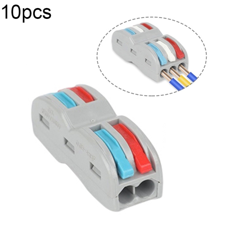 

20 PCS SPL-2 2 In 3 Out Colorful Quick Line Terminal Multi-Function Dismantling Wire Connection Terminal