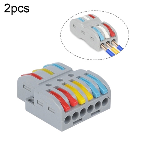 

4 PCS SPL-63 3 In 6 Out Colorful Quick Line Terminal Multi-Function Dismantling Wire Connection Terminal