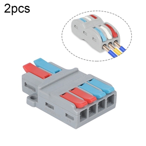 

10 PCS LT-624 2 In 4 Out Colorful Quick Line Terminal Multi-Function Dismantling Wire Connection Terminal