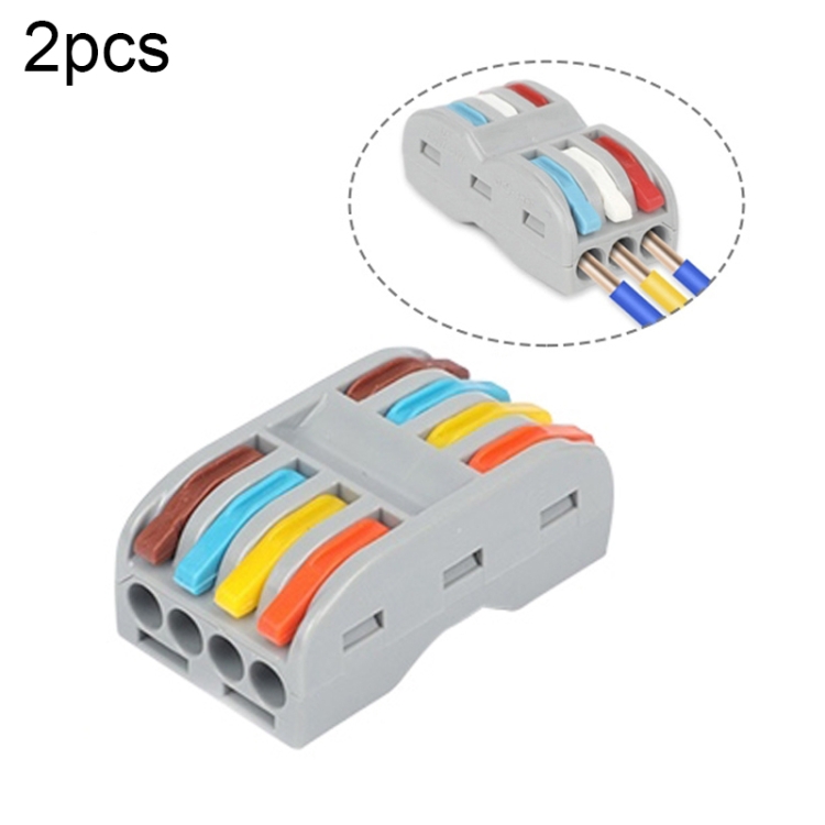 

10 PCS SPL-4 4 In 4 Out Colorful Quick Line Terminal Multi-Function Dismantling Wire Connection Terminal