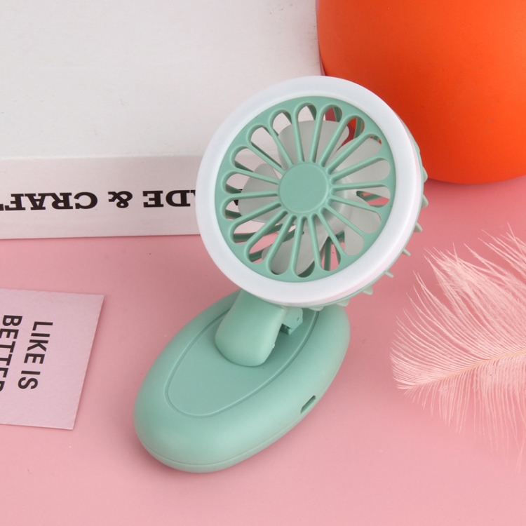 

T9 Mobile Phone Bracket With Fill Light Three-Speed USB Clip Mini Fan(Green)