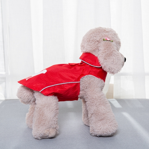 

Double-Layer Thin Pet Jacket Small Dog And Cat Reflective Raincoat, Size: S(Red)