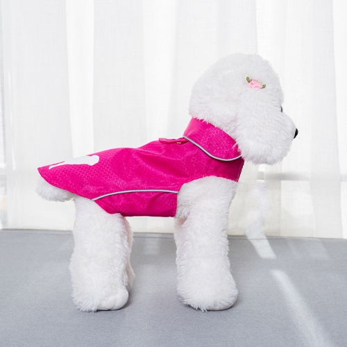 

Double-Layer Thin Pet Jacket Small Dog And Cat Reflective Raincoat, Size: S(Pink)