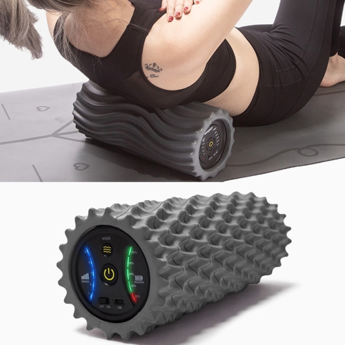 SUNSKY - EVA Electrical Muscle Relaxer Yoga Massage Vibration Foam Roller,  Fishbone Vibration USB (Sky Ash)