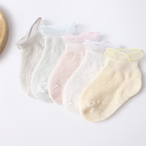 

5 Pairs / Set Baby Socks Mesh Thin Cotton Breathable Children Boat Socks, Toyan Socks: M 1-3 Years Old(Girl Crimp)