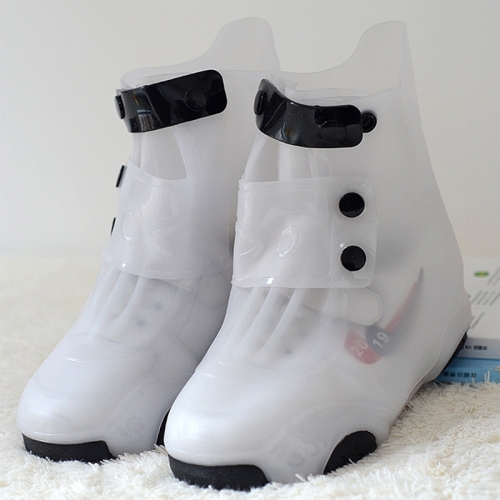 

Children Rain Boot Cover Waterproof Non-Slip Rain Boot Cover Thickened Silicone Rain Boots, Size: 26-27(White)