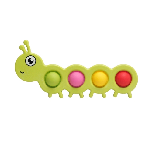 

3 PCS Finger Bubble Fun Silicone Keychain Decompression Toy, Style: Caterpillar