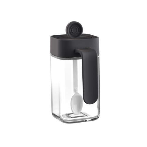 

4 PCS Home Glass Spoon Covered Seasoning Bottle, Specification: Seasoning Bottle (Black)