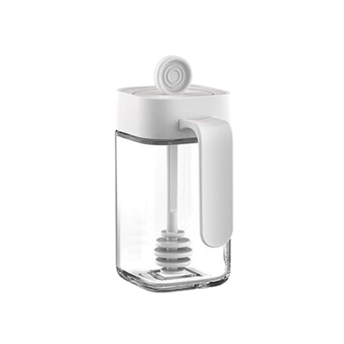 

4 PCS Home Glass Spoon Covered Seasoning Bottle, Specification: Honey Bottle (White)