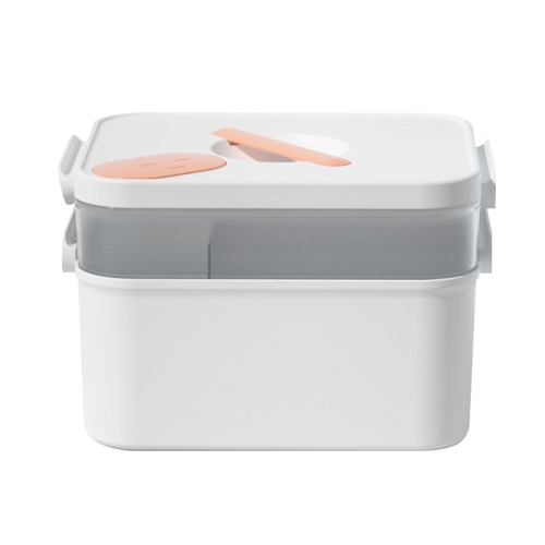 

Hand Portable Medicine Box Household Large-capacity Separated Storage Pill Box, Colour: Double layer (White)