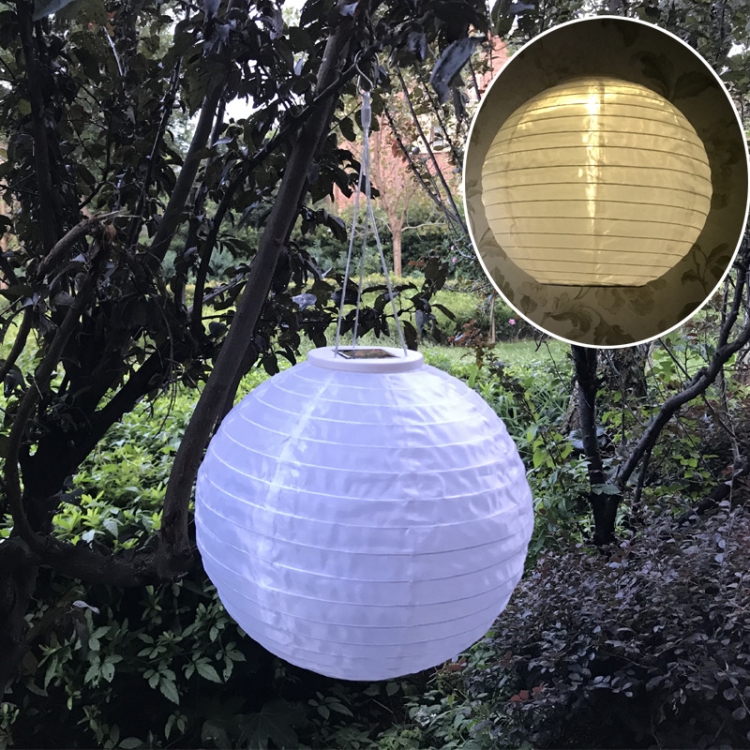 

26 LM Outdoor Solar White Lantern Hanging Lamp Wedding Festival Celebration Lantern Courtyard Decorative Light(Warm Light)