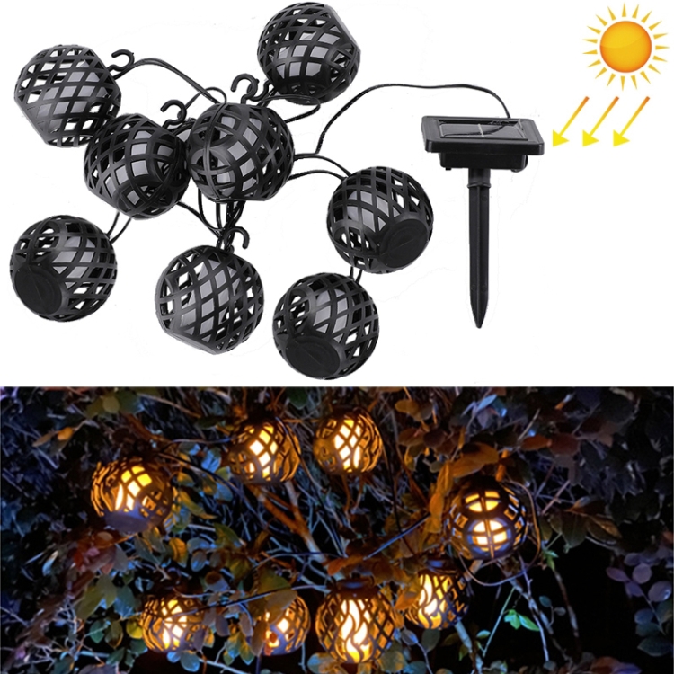 

8 in 1 Solar Flame Ball Light String Outdoor Solar Courtyard IP44 Waterproof Light