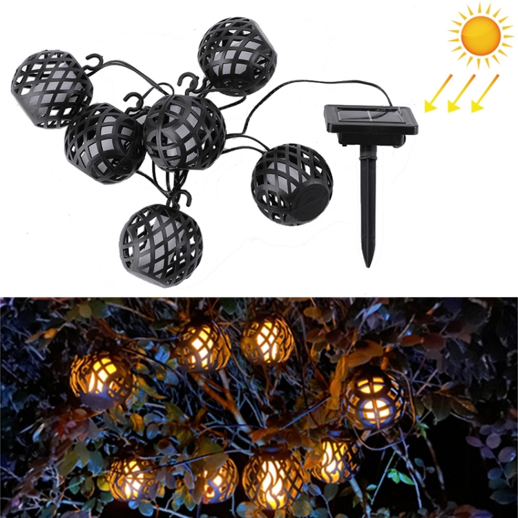 

6 in 1 Solar Flame Ball Light String Outdoor Solar Courtyard IP44 Waterproof Light