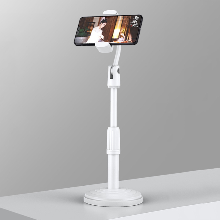 

4 PCS Desktop Stand Mobile Phone Tablet Live Broadcast Stand Telescopic Disc Stand, Colour: White