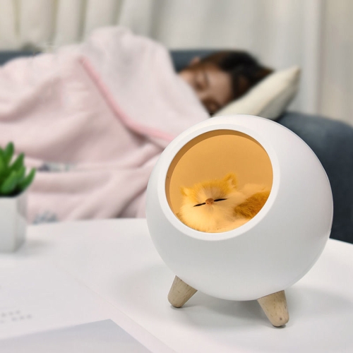 

Pet Housing Bluetooth Nightlight Rechargeable Little Cat Desktop Night Light(White)