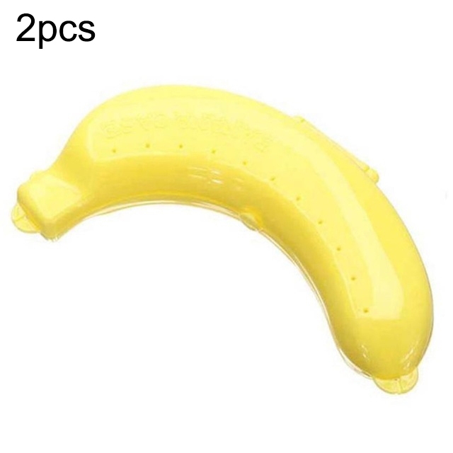 

2 PCS Cute 3 Colors Fruit Banana Protector Box Lunch Container Storage Box for Kids(YELLOW)