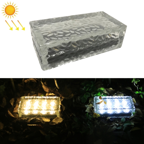 

Outdoor Solar Buried Lamp Ice Square Glass Garden Decoration Waterproof Grass Lamp(White Light)