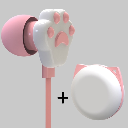 

3 PCS M133 Creative Kitten Paw In Ear Wire Earphone, Length: 1m(Pink)