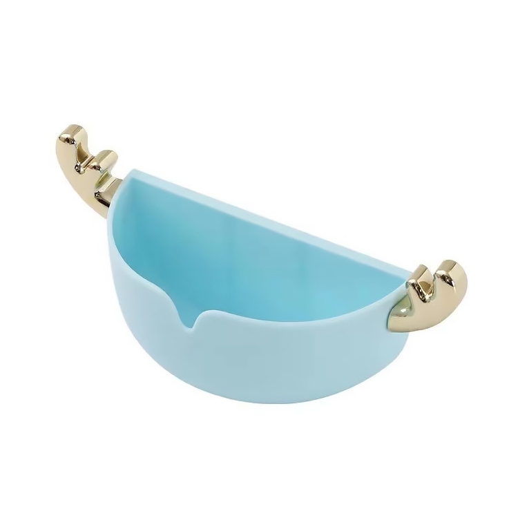 

4 PCS Cartoon Animal Cute Deer Soap Holder Seamless Wall-Mounted Bathroom Storage Box(Blue)