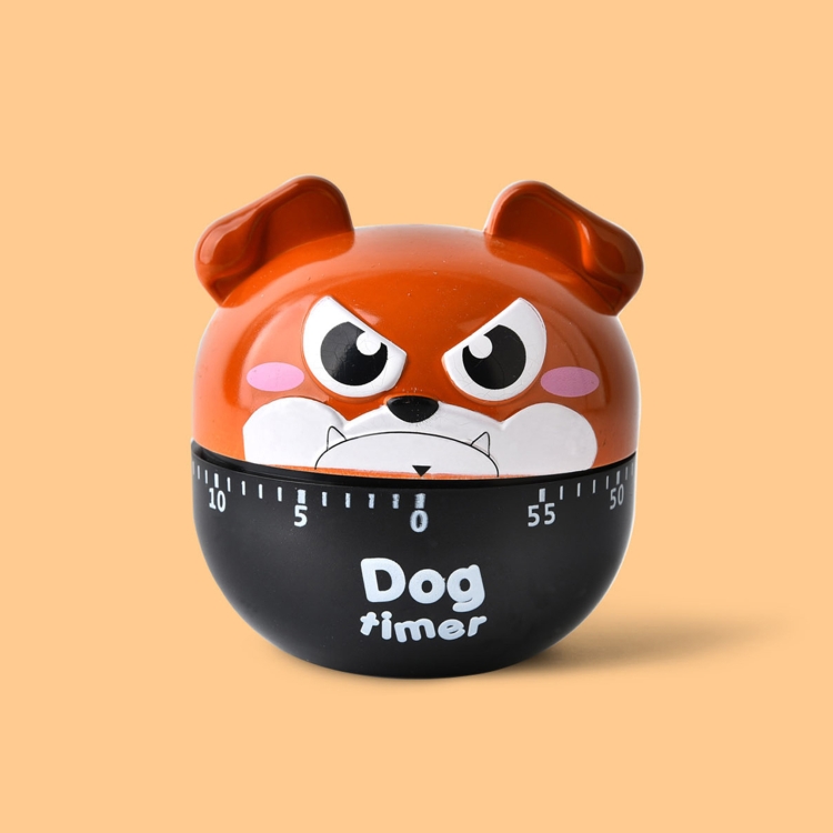 

2 PCS Cute Cartoon Puppy Baking Timer Kitchen Mechanical Small Alarm Clock(Dark Brown)