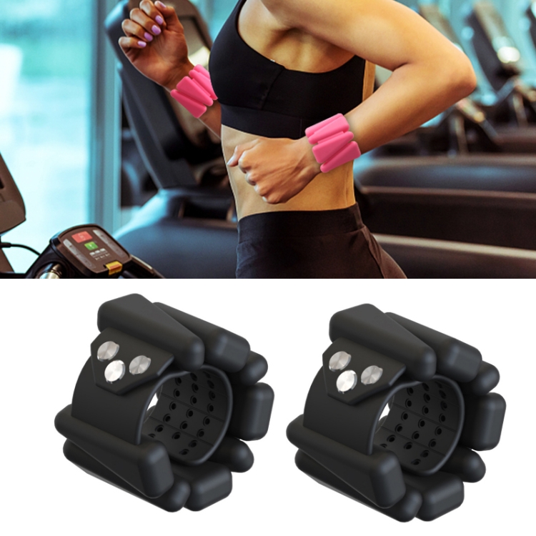 

1 Pair Yoga Fitness Detachable Weight-Bearing Bracelets Sports Weight-Bearing Silicone Wrist Bands, Specification: 1800G (Black)