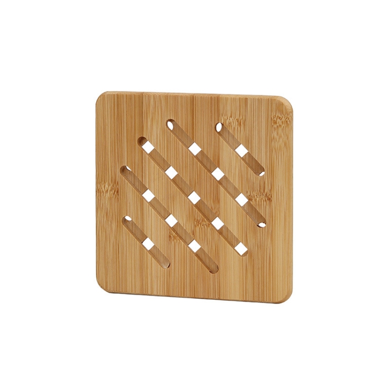 

3 PCS Home Dining Table Pot Cushion Cup Pad Thick Bamboo Insulation Pad Medium Square 18cm