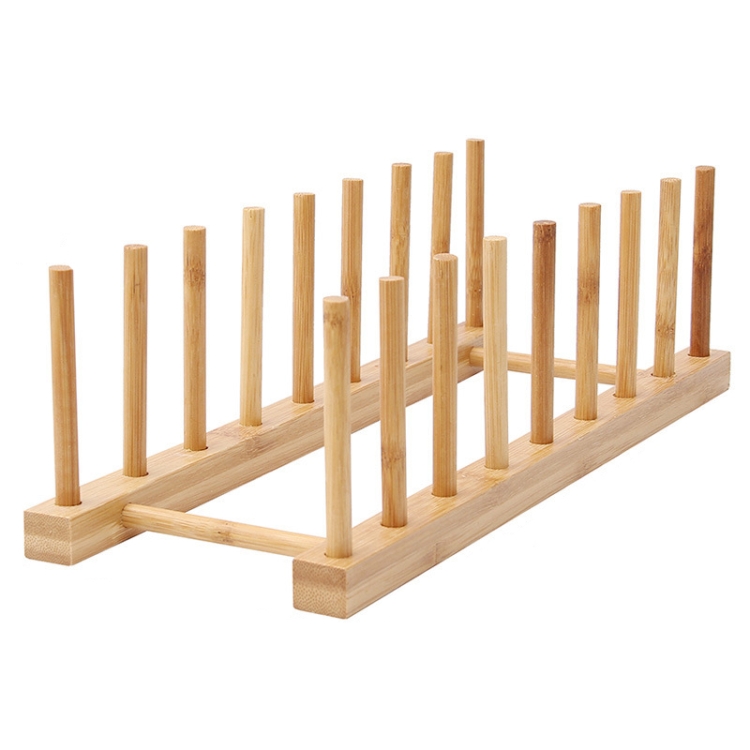 

4 PCS Multi-Purpose Bowl Disc Rack Kitchen Drain Rack Bamboo Tableware Storage Rack, Layer (specification): 8 Grid
