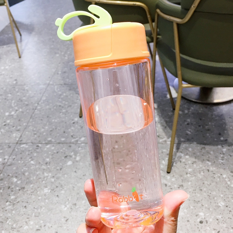 

2 PCS Cute Rabbit Cup Portable Plastic Cup With Handle(Orange 0967)