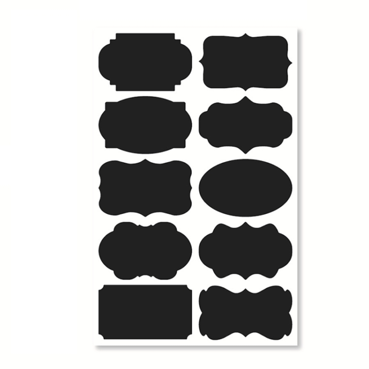 

50 Sets Erasable Waterproof Removable Bottle Can PVC Blackboard Sticker 10PCS/Set 120x187mm