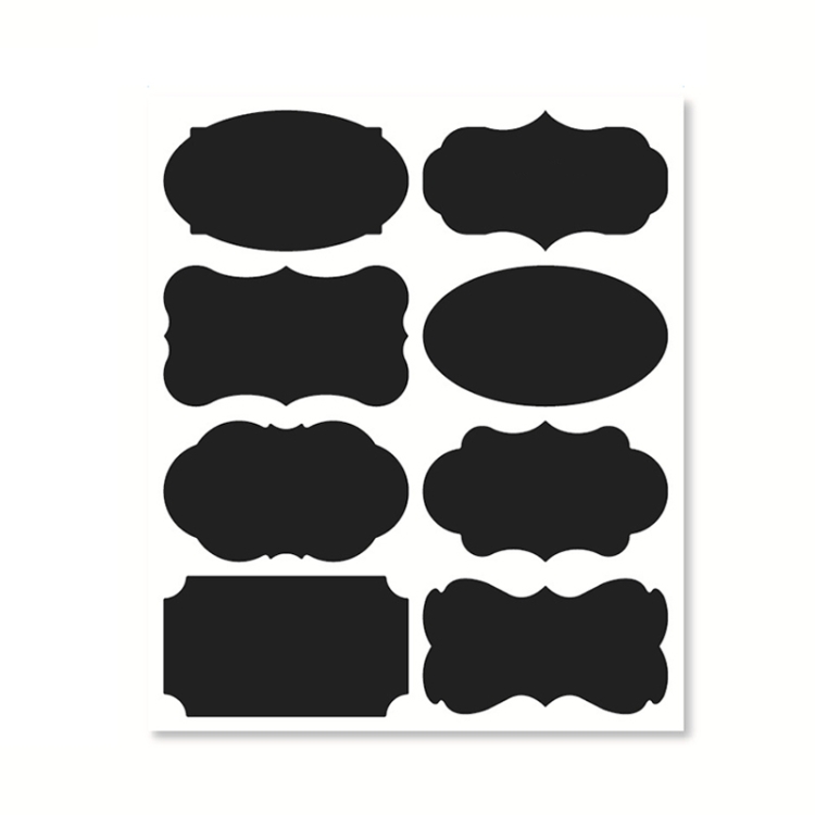 

50 Sets Erasable Waterproof Removable Bottle Can PVC Blackboard Sticker 8PCS/Set 190x225mm