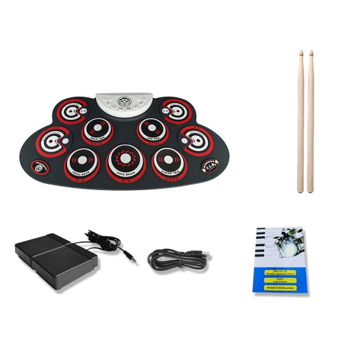 

Children Hand Roll Electronic Drum DTX Game Portable Drum(G600 Red)