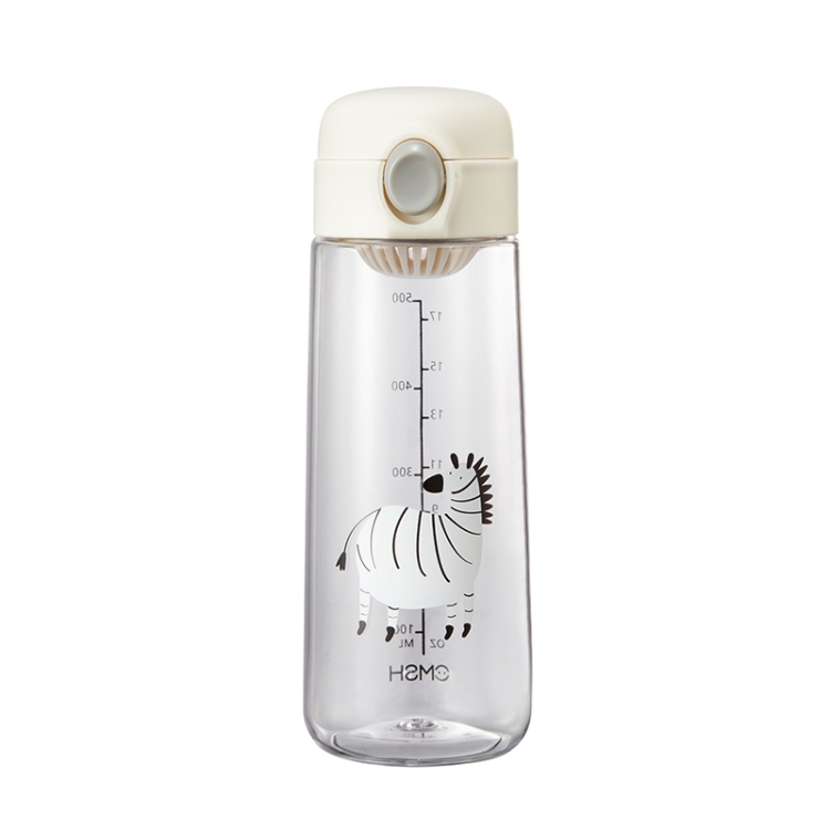 

Cartoon Animal Plastic Water Cup Student Pop Lid Cup, Capacity: 600ml(White)