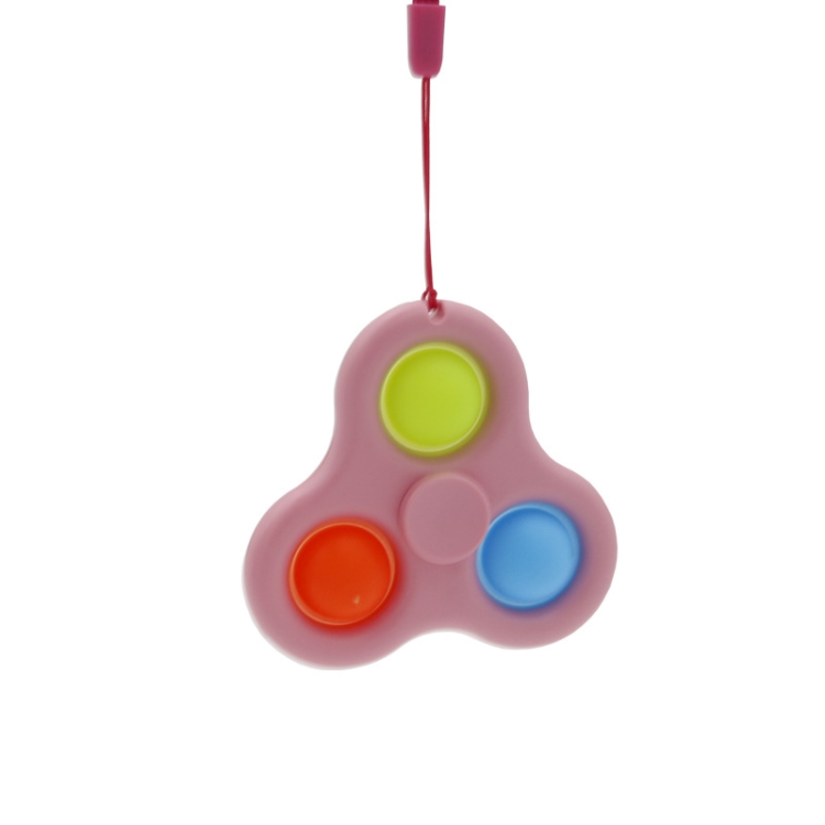 

4 PCS Finger Gyro Toys Press Bubble Fun To Vent Pressure Relief Toys With Keychain(Pink)
