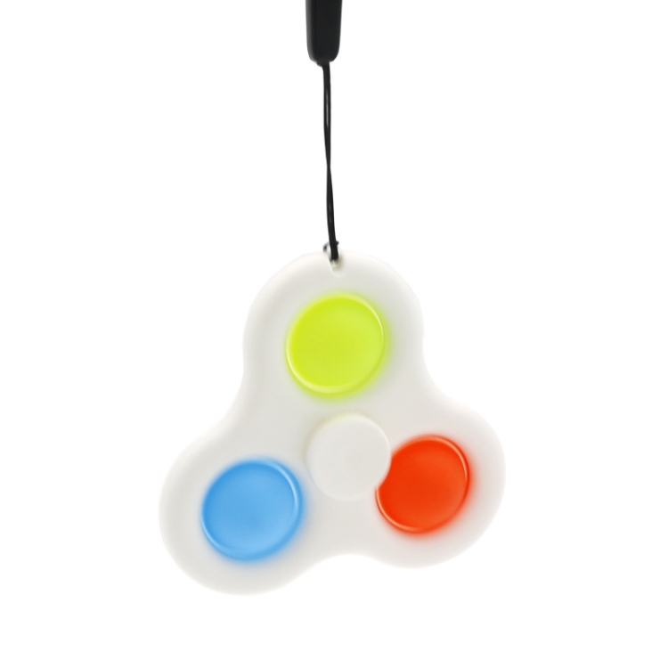 

4 PCS Finger Gyro Toys Press Bubble Fun To Vent Pressure Relief Toys With Keychain(White)