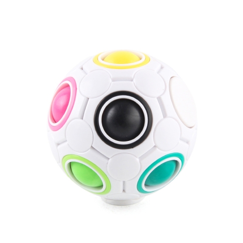 

2 PCS Gyro Rainbow Ball Fingertip Decompression 10-Hole Rubik Cube Toys(White)