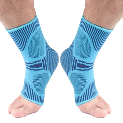 

A Pair Sports Ankle Support Breathable Pressure Anti-Sprain Protection Ankle Sleeve Basketball Football Mountaineering Fitness Protective Gear, Specification: L (Blue)