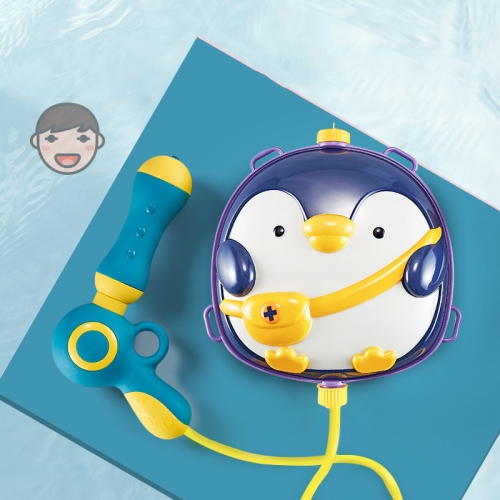 

706D Children Backpack Water Toys Summer Pull-Out Sprinkler Beach Water Toys, Colour: Penguin Large