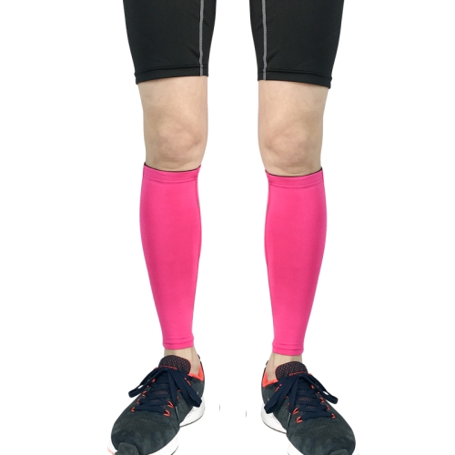 

2 PCS Sports Breathable Compression Calf Protector Riding Running Football Basketball Mountaineering Protective Gear, Specification: L (Rose Red)