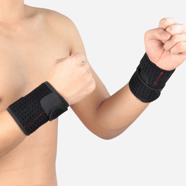 

2 PCS Aluminum Spring Supported Compression Wristband Basketball Volleyball Fitness Sport Protective Gear(Black)