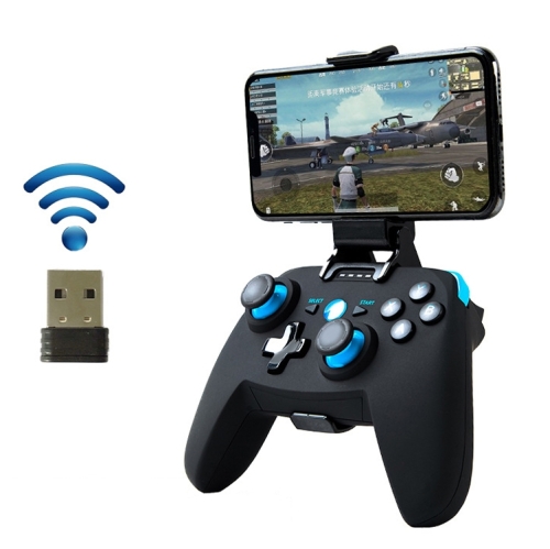 

CX-X1 2.4GHz + Bluetooth 4.0 Wireless Game Controller Handle For Android / iOS / PC / PS3 Handle + Bracket+ Receiver (Blue)