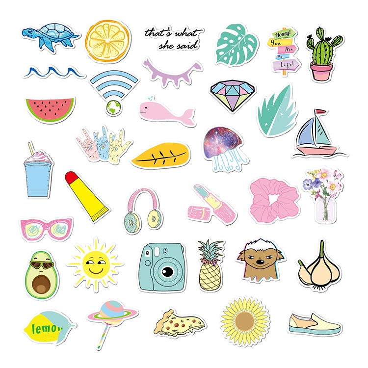 

HGY- VSCO-35 3 Sets Graffiti Cute Little Fresh Computer Skateboard Waterproof Sticker(Classic )