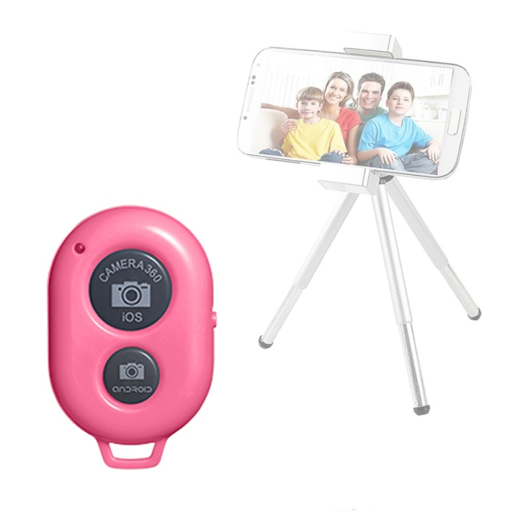 

4 PCS Wireless Bluetooth Remote Control Selfie Selfie Stick Live Broadcast Video Controller(Pink)