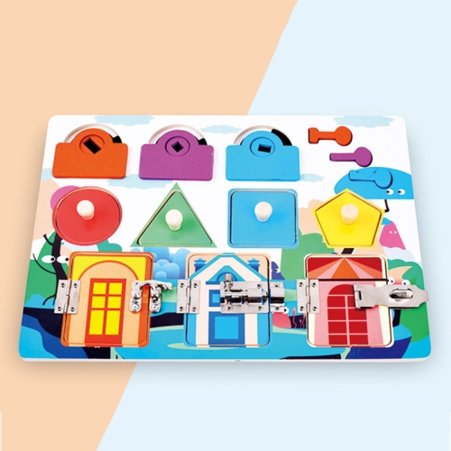 

Children Montessori Busy Board Puzzle Unlocking Toy Early Education Toy, Style: Animal